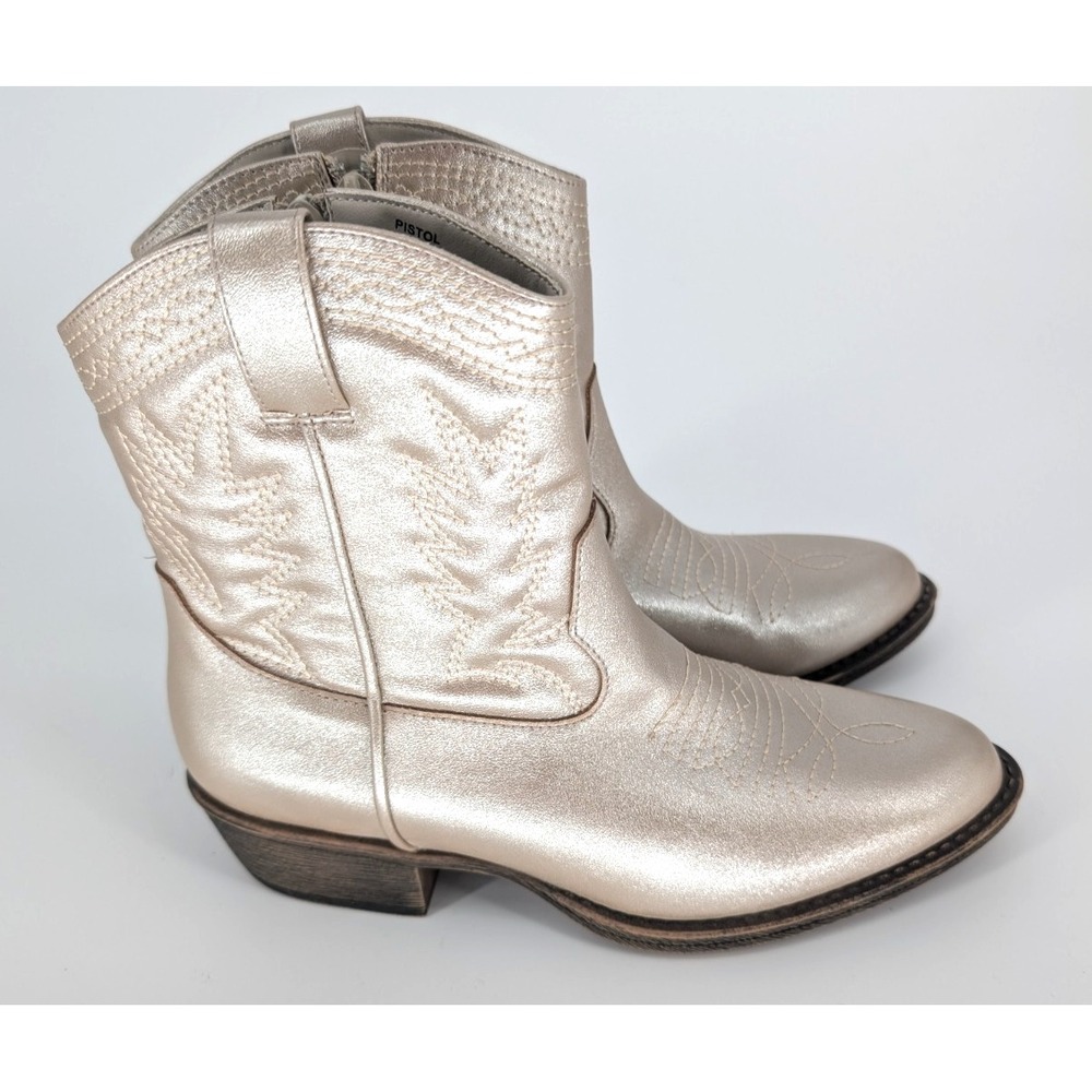 Coconuts By Matisse Pistol Silver‎ Western Ankle Boots 6M Festival Cowgirl Boho